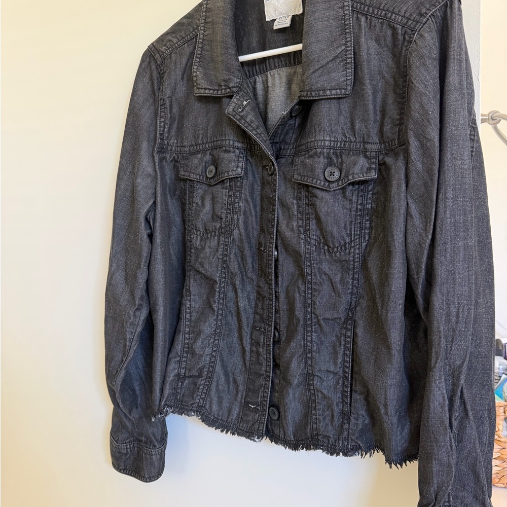 Tommy Bahama Linen Raw Edge Jacket NWOT Black XL